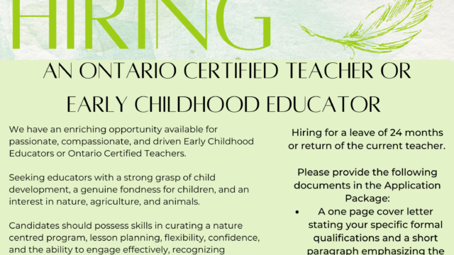 Kindergarten Teacher (OCT/ECE)